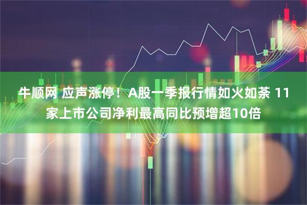 牛顺网 应声涨停！A股一季报行情如火如荼 11家上市公司净利最高同比预增超10倍