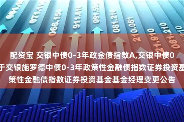 配资宝 交银中债0-3年政金债指数A,交银中债0-3年政金债指数C 关于交银施罗德中债0-3年政策性金融债指数证券投资基金基金经理变更公告